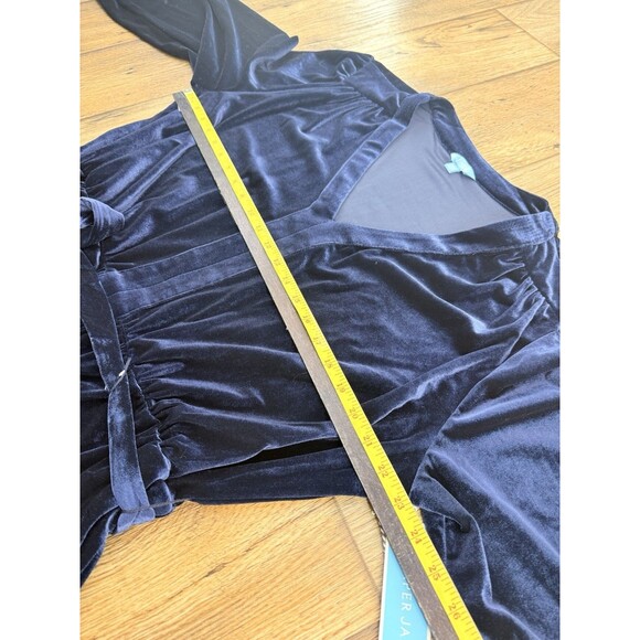 NEW Draper James Blue  Velvet Wrap Dress Size 2XL Long Sleeve W/Pockets - Picture 11 of 16